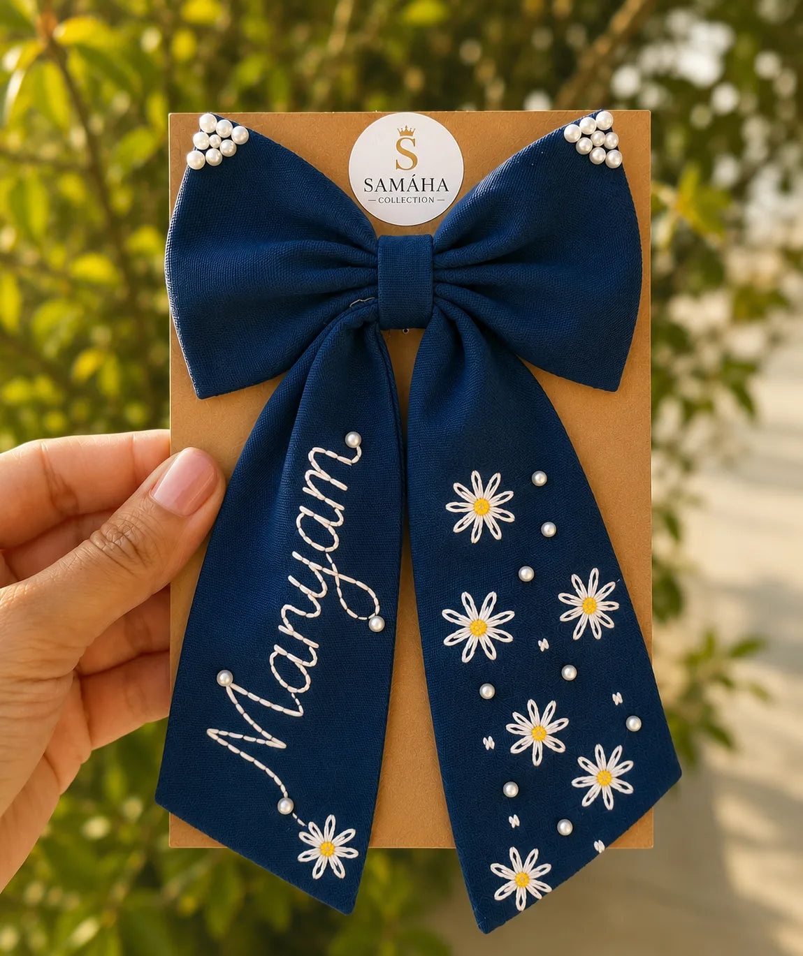 Personalized Daisy Pearl Bow ✨