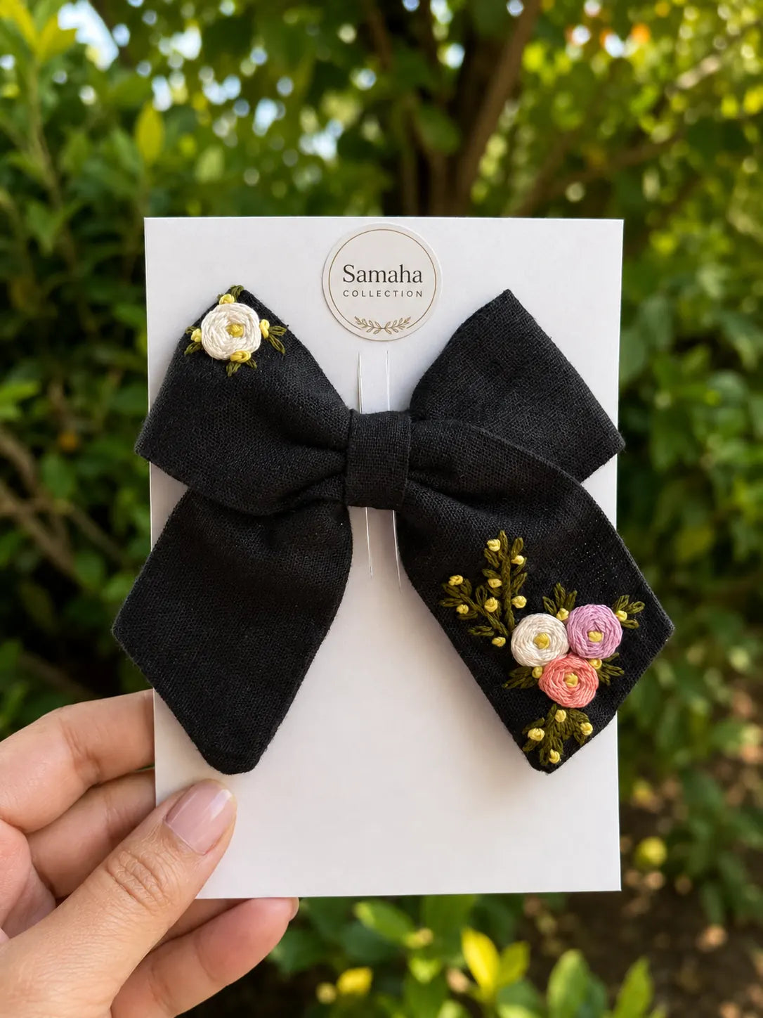 Charcoal Bloom Bow