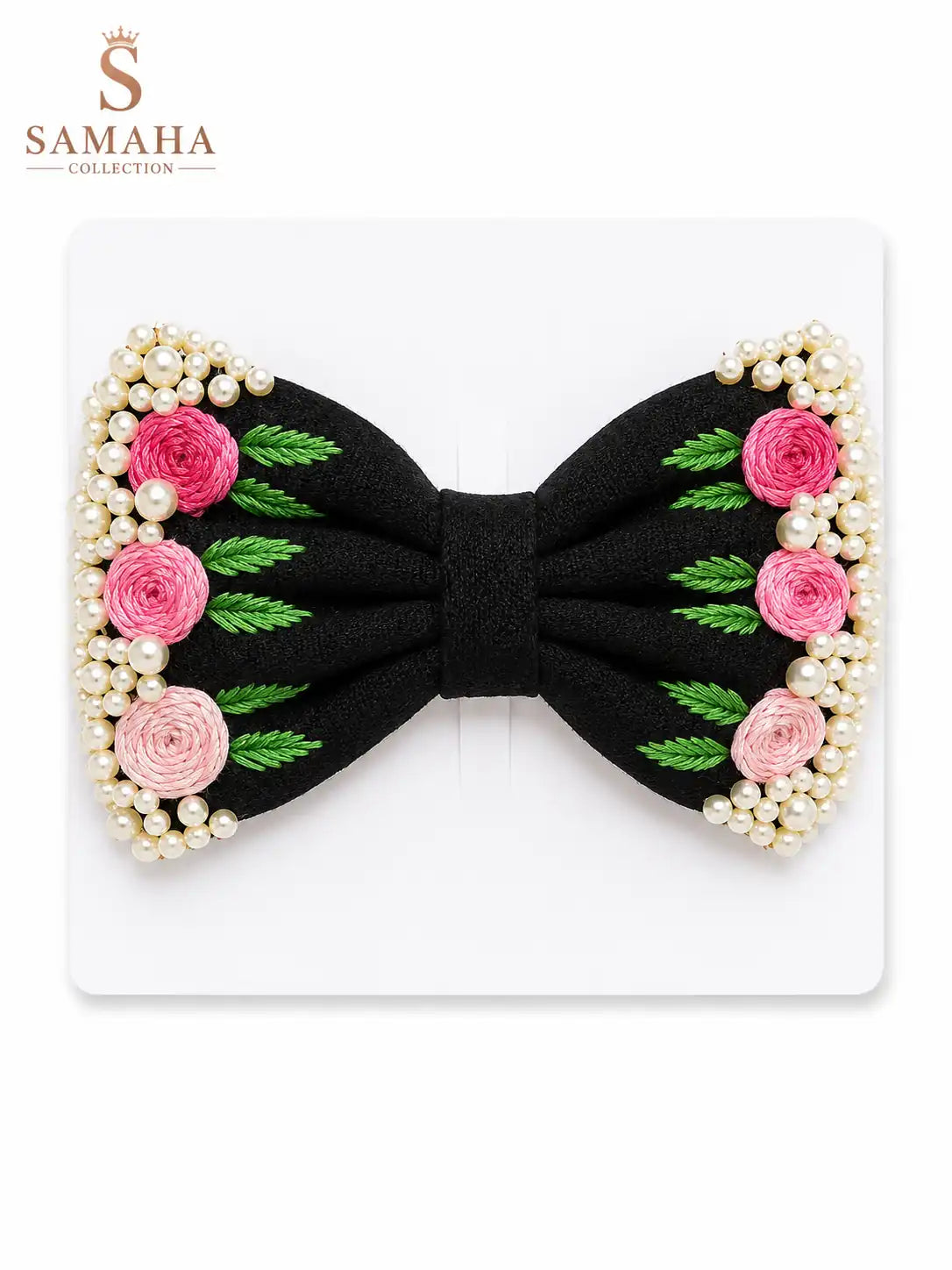 Midnight Rose Pearl Bow ✨