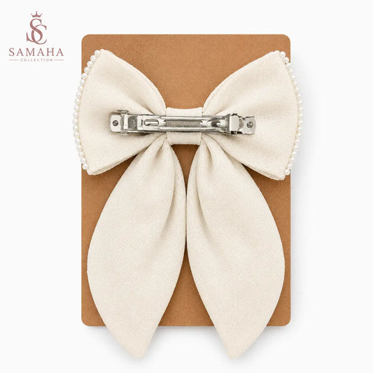 Pearl Bloom Embroidered Bow
