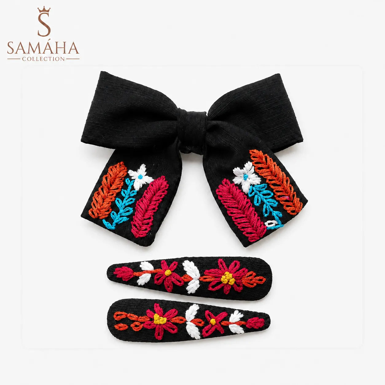 Midnight Garden Hair Bow & Pin Set
