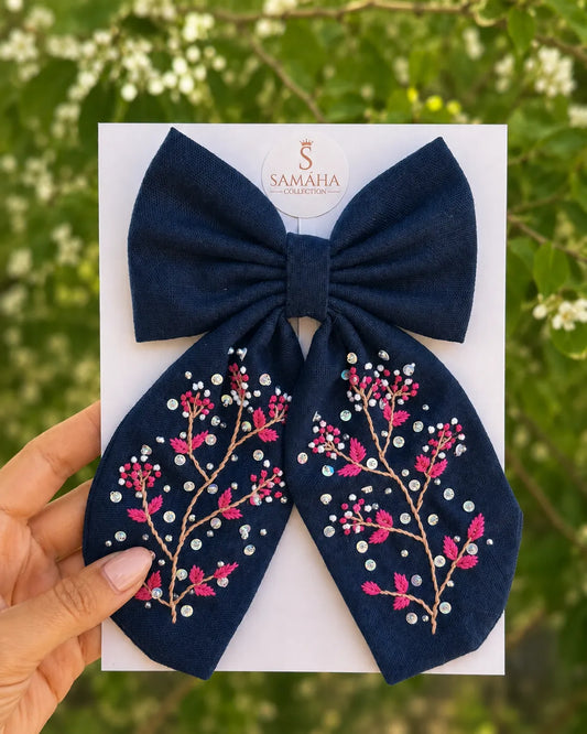 Royal Navy Blossom Bow ✨