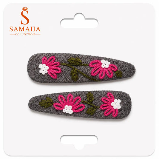 Grey Pink Daisy Hair Pins 🌸✨