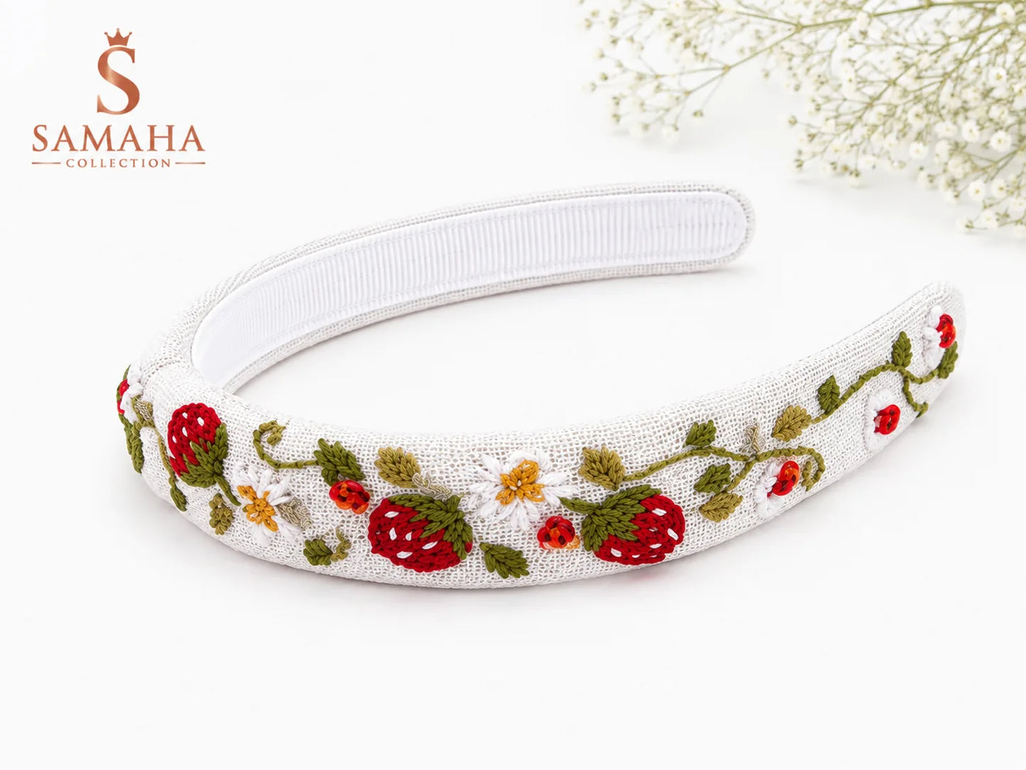 Wild Strawberry Fields hair band