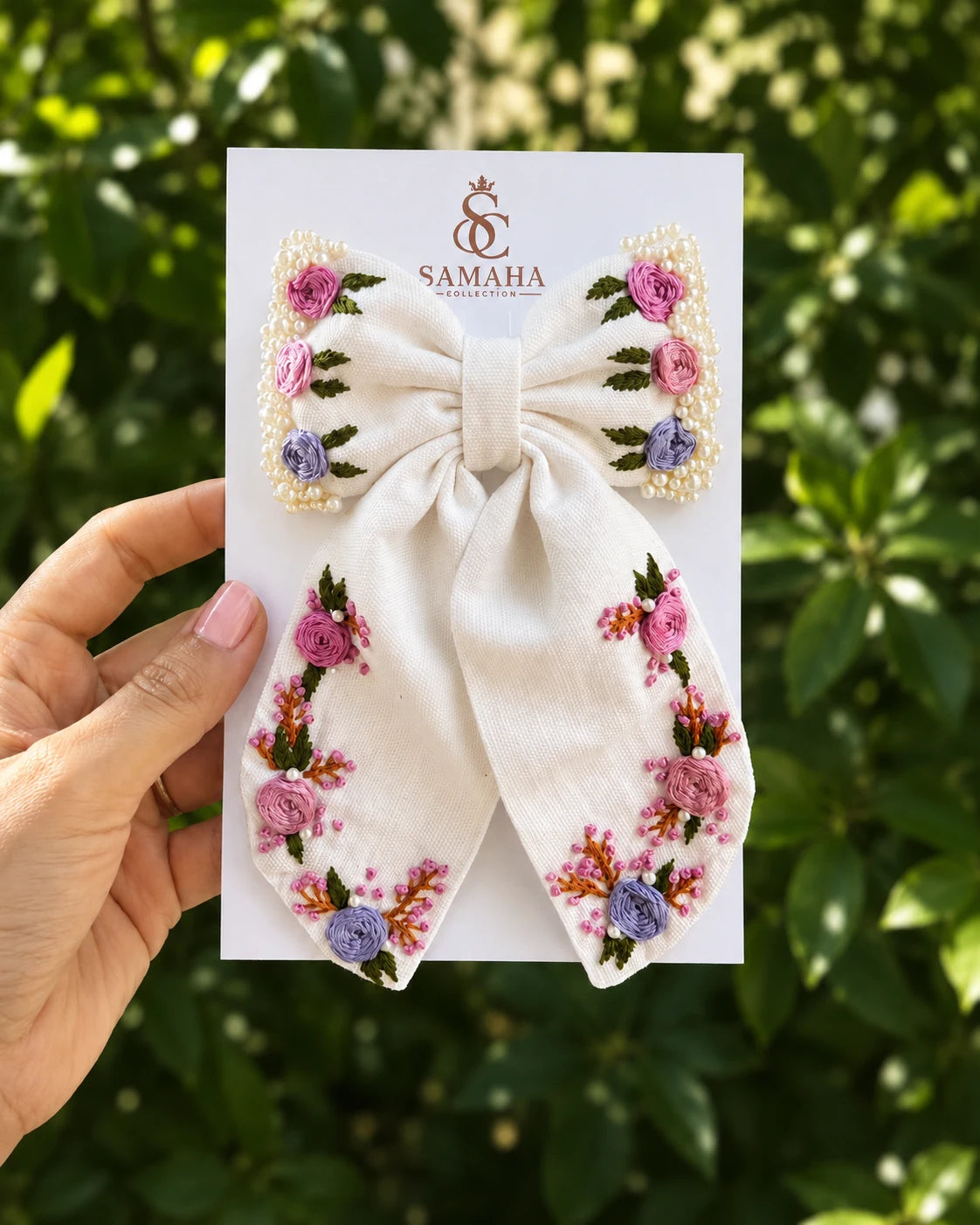 Blush Blossom Bow 🌸
