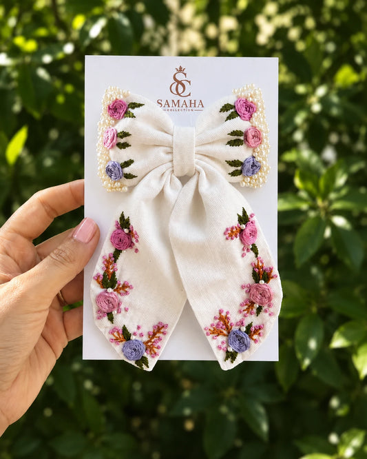 Blush Blossom Bow 🌸