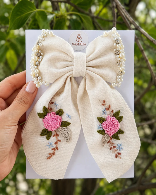 Pearl Rose Bow ✨