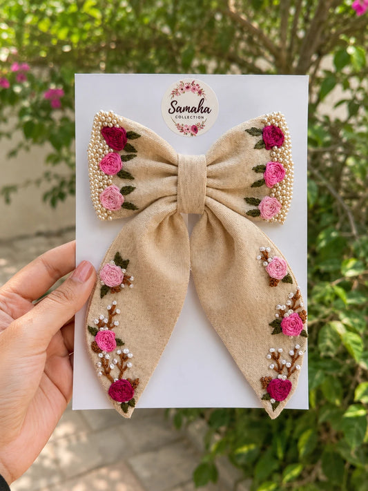 Champagne Blossom Bow ✨